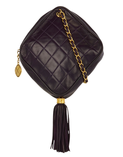 Chanel Diamond Quilted Tassel Bag, front view